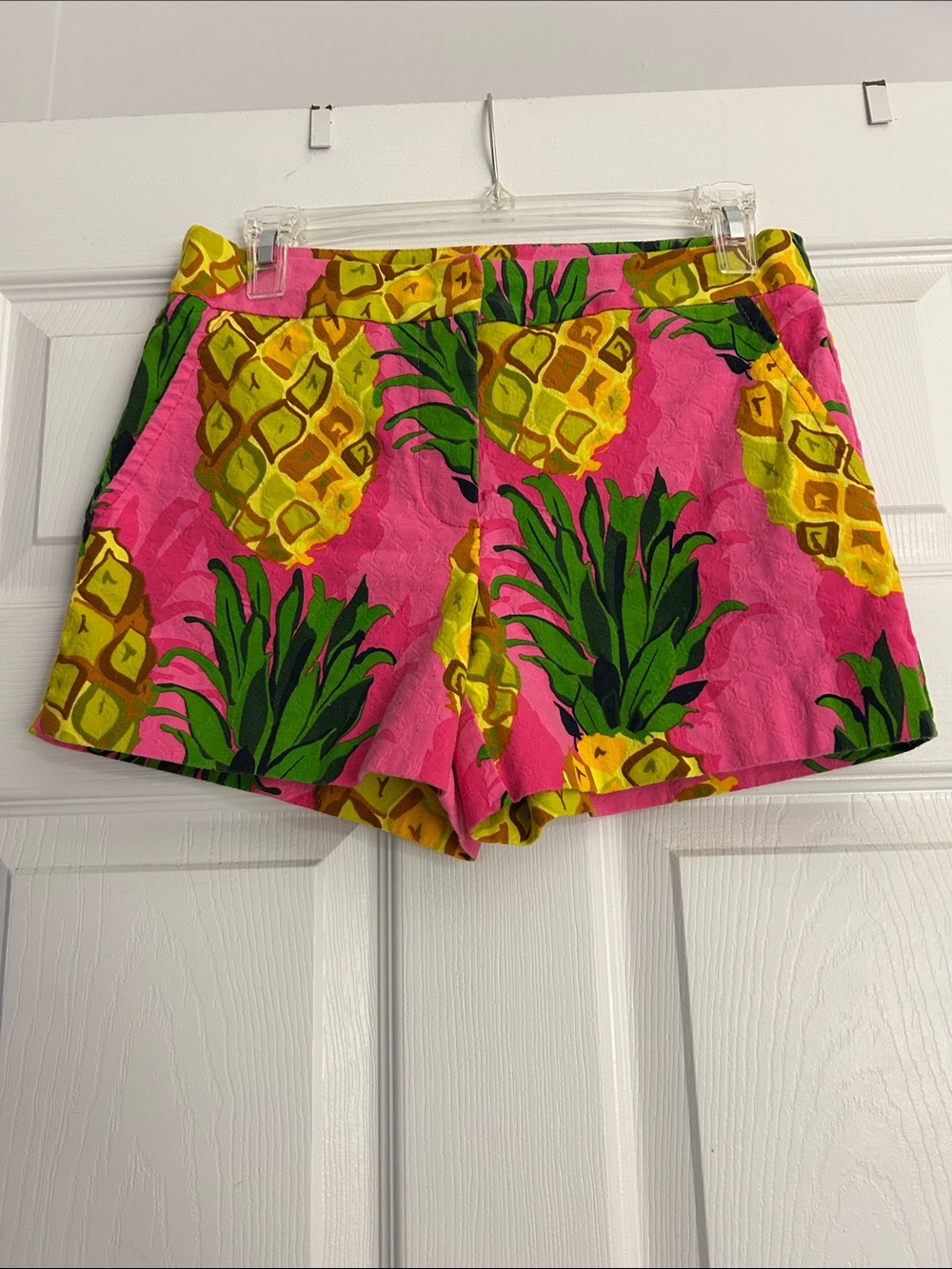 Trina Turk Pink Pineapple Print High Waist Shorts